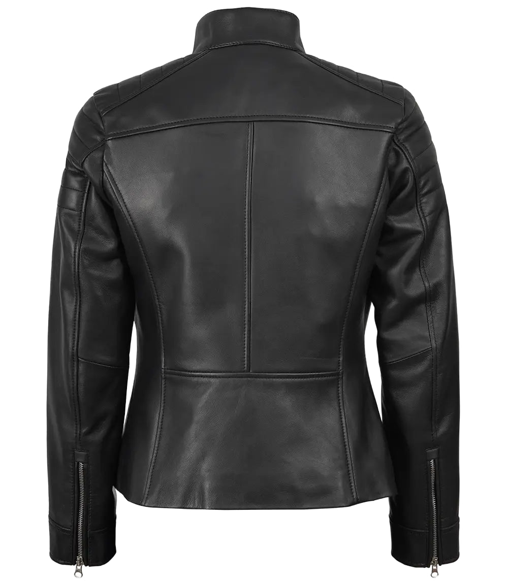 Carrie Women’s Black Leather Biker Jacket | Jacket Aura in XS - Jacket Aura