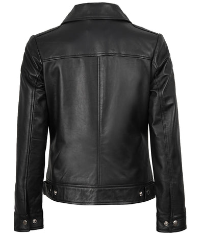 Jose Women’s Black Leather Harrington Jacket | Jacket Aura in XS - Jacket Aura