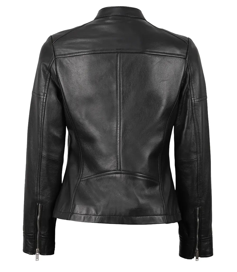 Maude Women’s Black Textured Leather Jacket | Jacket Aura in XS - Jacket Aura