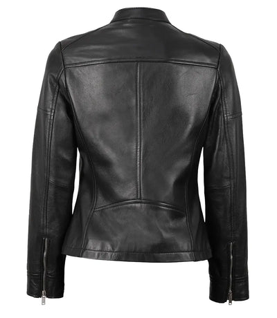 Maude Women’s Black Textured Leather Jacket | Jacket Aura in XS - Jacket Aura