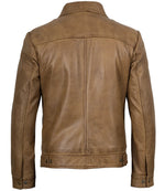 Men's Yellow Waxed Leather Harrington Jacket | Jacket Aura in XS - Jacket Aura