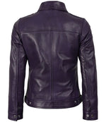 Women’s Purple Leather Harrington Jacket | Jacket Aura in XS - Jacket Aura