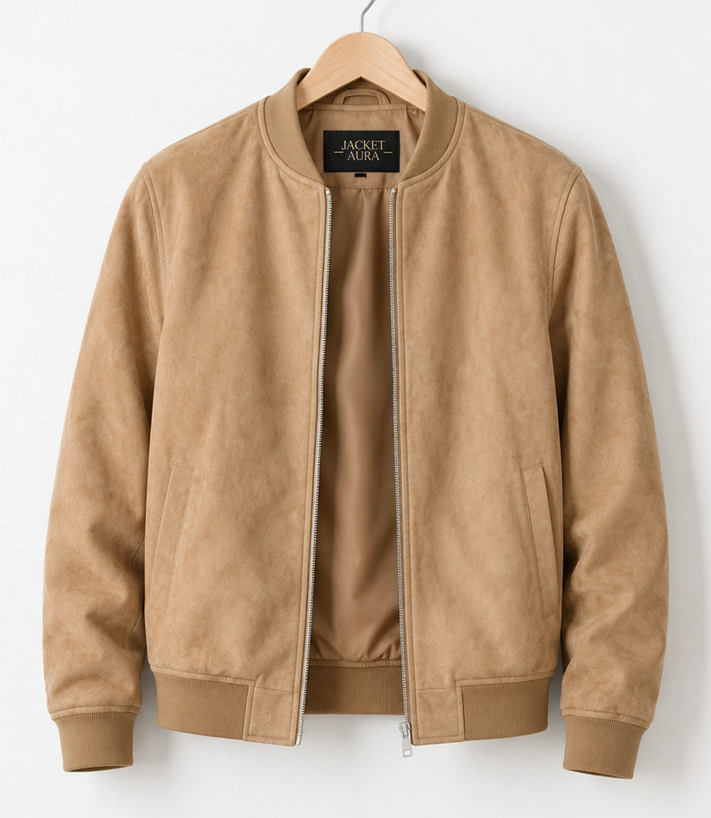 Shop Men's Aura Camel Faux Suede Jacket - Jacket Aura