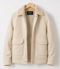 Shop Men's Aura Cream Wool Blend Felt Jacket - Jacket Aura
