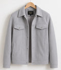 Shop Men's Aura Light Grey Wool Blend Felt Jacket - Jacket Aura