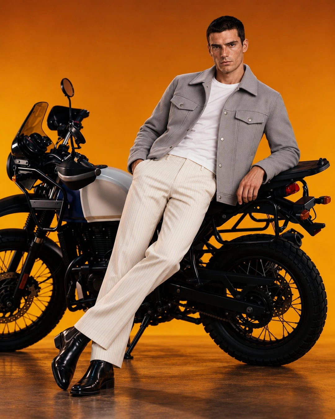 Shop Men's Aura Light Grey Wool Blend Felt Jacket  - Jacket Aura