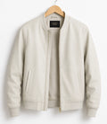 Shop Men's Aura Off White Faux Suede Jacket - Jacket Aura