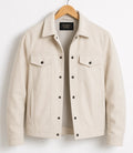 Shop Men's Aura Off White Wool Blend Felt Jacket - Jacket Aura