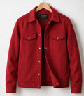 Shop Men’s Aura Red Wool Blend Felt Jacket - Jacket Aura