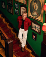 Shop Men's Aura Red Wool Blend Felt Jacket - Jacket Aura