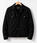 Shop Men’s Aura Wool Blend Felt Black Jacket - Jacket Aura