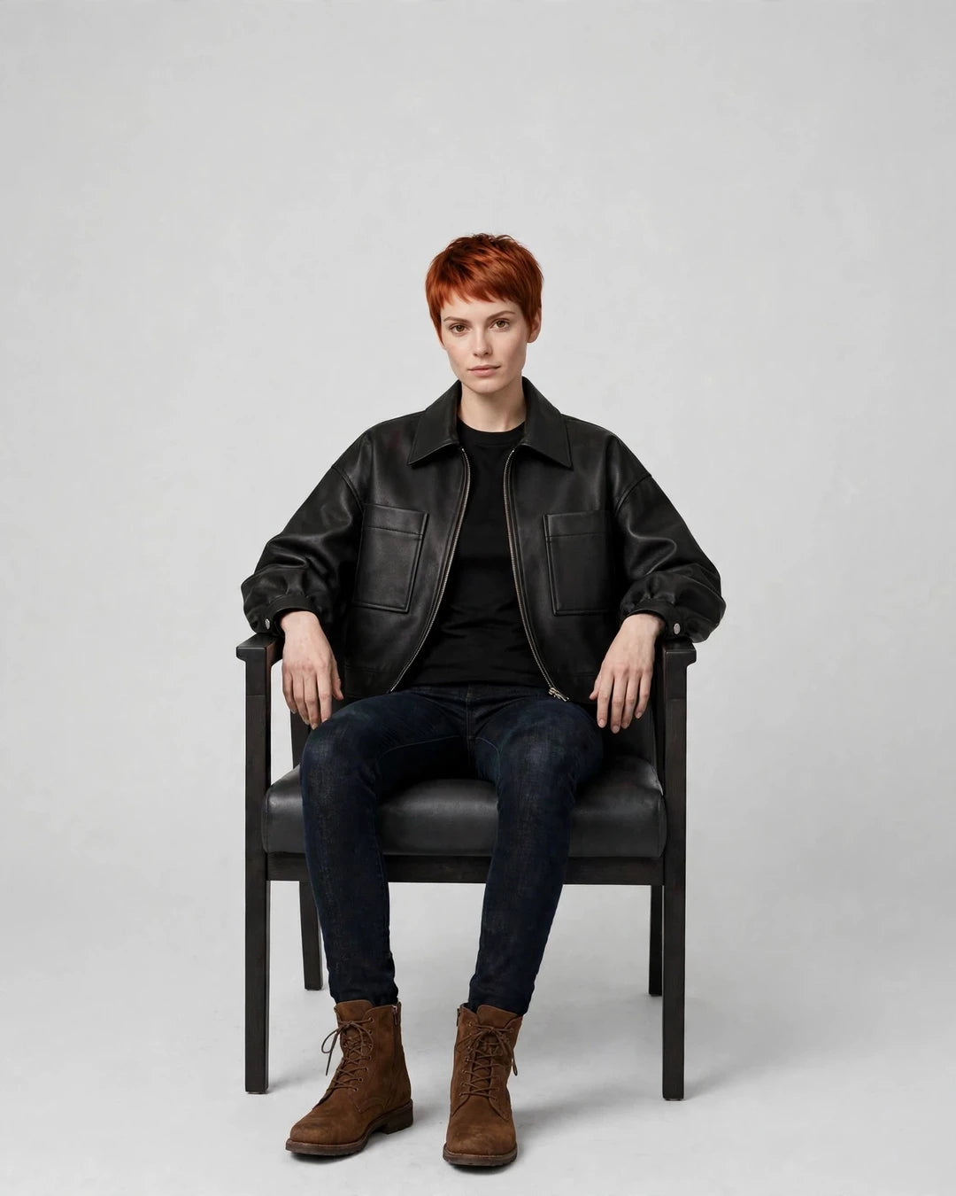 Shop Women's Black Moto Full Grain Leather Jacket  - Jacket Aura