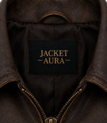 Women’s Dark Brown Leather Bomber Jacket in XS - Jacket Aura
