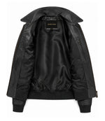 Women’s Hooded Leather Bomber Jacket in XS - Jacket Aura