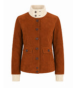 Women's Sasha Brown Suede Button Jacket - Jacket Aura
